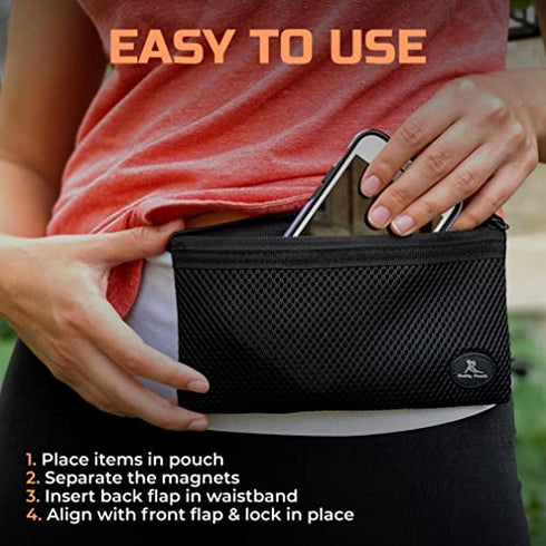 Running Buddy XXL Running Fanny Pack for Men & Women - Black | Running Waist Pack for Running, Hiking, Cycling | Phone, Money & Key Holder - No Bounce, Chafe, Slip | Water Resistant & Sweat Proof